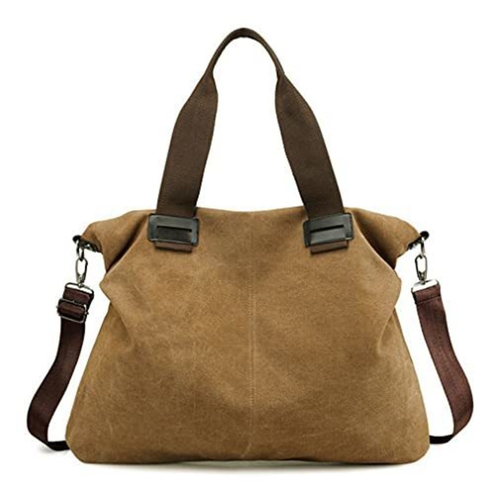 Brown Canvas Tote Crossbody – Work Satchel Hobo Bag